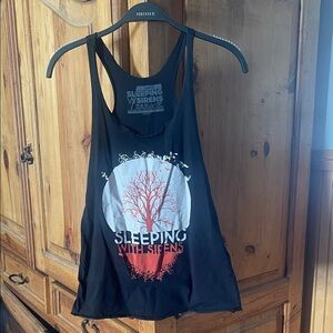 sleeping with sirens Black and Red Graphic Tank Top size S